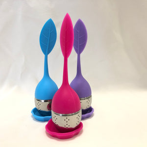 Tea Infuser Stainless Steel & Silicone with tray