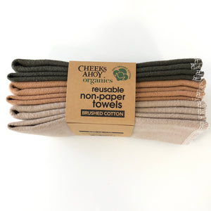 Cheeks Ahoy Organic Brushed Cotton Unpaper Towels (6)