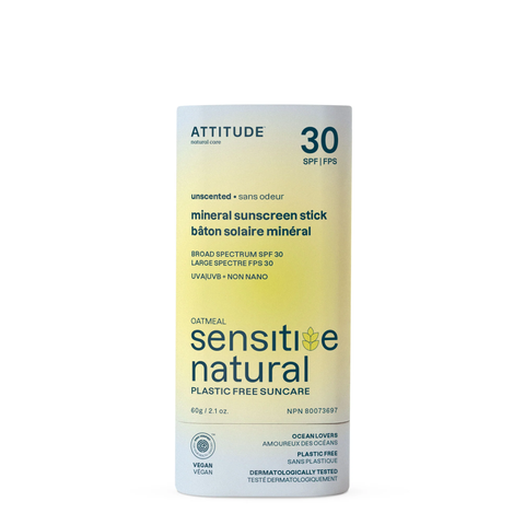 Attitude Mineral Sunscreen Stick Unscented With Oatmeal