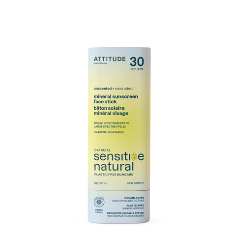 Attitude Mineral Sunscreen Face Sensitive Stick Unscented