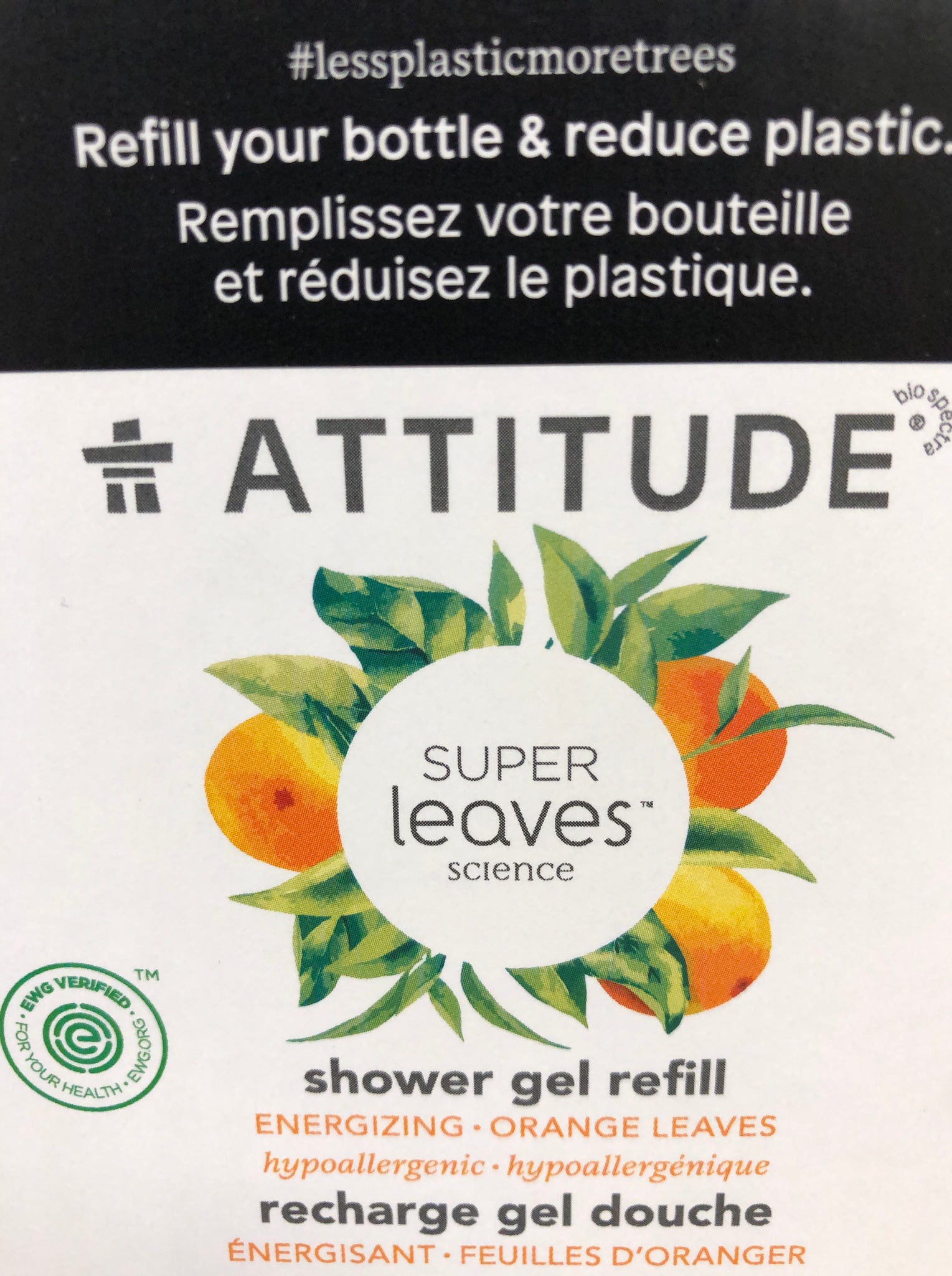 Attitude Shower Gel Energizing Orange Leaves Refill Bulk Options