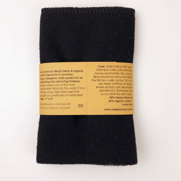 Cheeks Ahoy Hemp Beauty Cloth (Black)