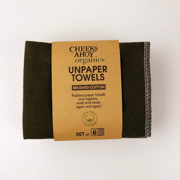 Cheeks Ahoy Organic Brushed Cotton Unpaper Towels (6)