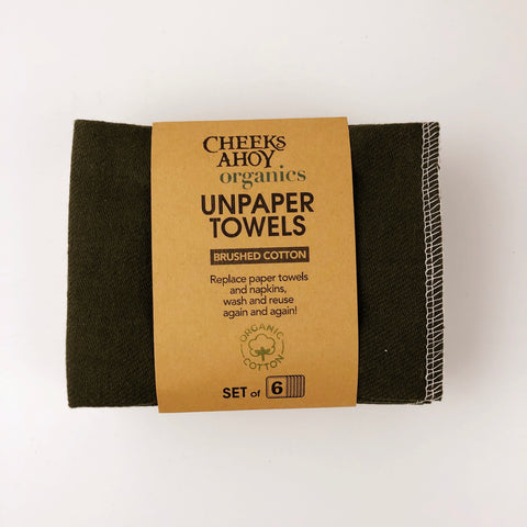 Cheeks Ahoy Organic Brushed Cotton Unpaper Towels (6)