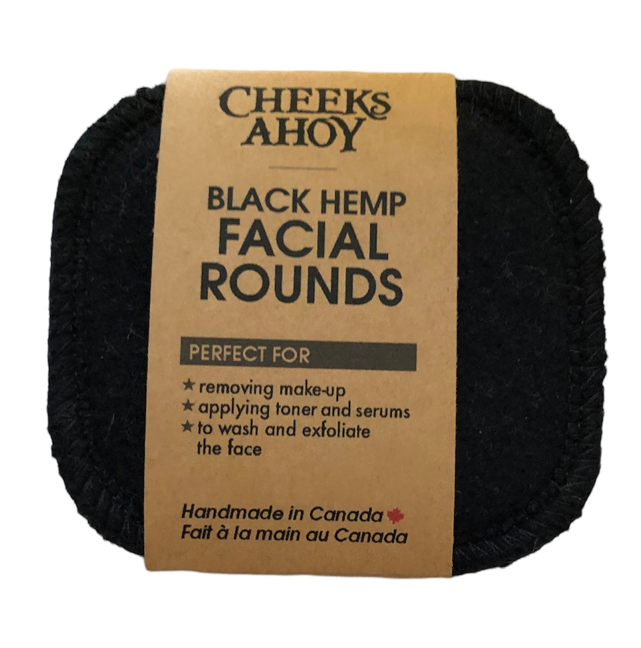 Cheeks Ahoy Hemp Facial Rounds Black set of 6