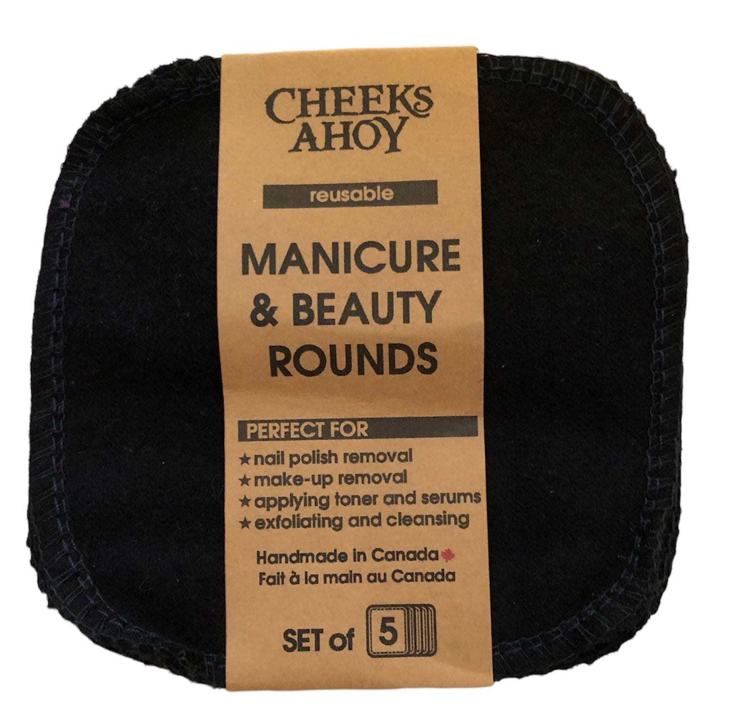 Cheeks Ahoy Manicure & Beauty Rounds Black set of 5