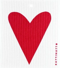 Swedish dish cloth Heart Red